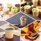 Blush 10oz Eco-Friendly Paper Dessert Cups, Disposable Ice Cream Yogurt Bowls - 300 GSM