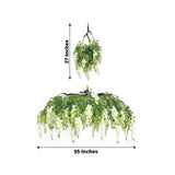 55inch Cream Artificial Silk Hanging Wisteria Vine Flower Chandelier