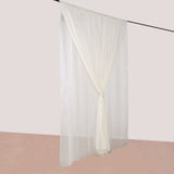 10ft Ivory Dual Layered Sheer Chiffon Polyester Backdrop Curtain With Rod Pockets
