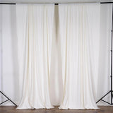 2 Pack Ivory Scuba Polyester Curtain Panel Durable Flame Resistant Backdrops Wrinkle Free