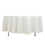 108" Fire Retardant Ivory Tablecloth Premium Polyester Round Table Cover