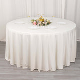 120inch Ivory Premium Scuba Round Tablecloth, Wrinkle Free Polyester Seamless Tablecloth