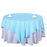 70"x70" Light Blue Square Polyester Table Overlay