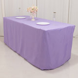 Lavender Lilac Fitted Polyester Rectangle Tablecloth 6ft Table Cover For 72x30inch Tables