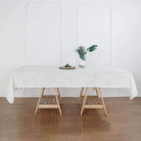 60"x102" White Rectangular Tablecloth, Linen Table Cloth With Slubby Textured, Wrinkle Resistant