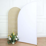 7ft Matte White Spandex Half Moon Chiara Backdrop Stand Cover