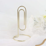 5 Pack | Gold Metal 5 Paperclip Card Holder Stands, Table Number Stands, Wedding Table Menu Clips