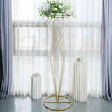 7ft Tall Gold Metal Wired Mermaid Tail Flower Frame Stand, Floral Display Wedding Pedestal