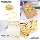 Olive Gold Leaf Ribbon Trim, Artificial Vines Leaf Garland For DIY Craft Party Wedding Home Decor