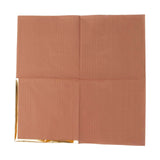 50 Pack | 2 Ply Soft Terracotta With Gold Foil Edge Dinner Paper Napkins