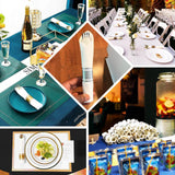 Set of 24 Gold Plastic Silverware with Pre-Rolled Black Paper Napkins