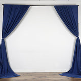 Navy Blue Scuba Polyester Curtain Panel Durable Flame Resistant Backdrops Wrinkle