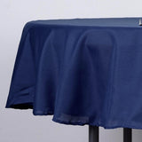 90" Navy Blue Polyester Round Tablecloth