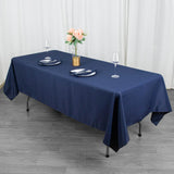 60"x102" Fire Retardant Navy Blue Tablecloth Premium Polyester Rectangular Table Cover