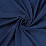 Navy Blue Round Heavy Duty Spandex Cocktail Table Cover With Natural Wavy Drapes#whtbkgd