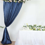 8ftx10ft Navy Blue Satin Formal Event Backdrop Drape, Window Curtain Panel