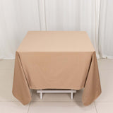 70" Nude Premium Scuba Wrinkle Free Square Tablecloth, Scuba Polyester Tablecloth