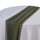 6FT | Olive Green Premium Chiffon Table Runner