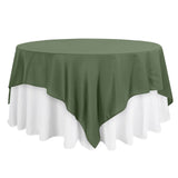 90"x90" Olive Green Square Polyester Table Overlay