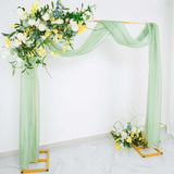 18ft | Sage Green Wedding Arch Drapery Fabric Window Scarf Valance, Sheer Organza Linen