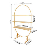 6.5ft 3-Tier Gold Metal Arch Cake Display Stand, Floor Standing Oval Cupcake Dessert Stand