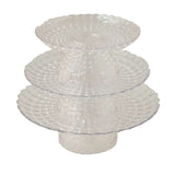 Set of 3 | Clear Pressed Contemporary Design Plastic Cake Stands With Bowl Base