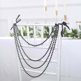 16inch Black Faux Pearl Beaded Chiavari Chair Back Garland Sash