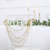 16inch Gold Faux Pearl Beaded Chiavari Chair Back Garland Sash