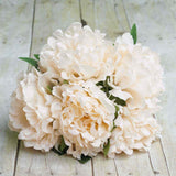 11inch Blush / Cream Real Touch Artificial Silk Peonies Flower Bouquet