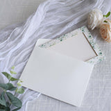 25 Pack White Green Eucalyptus Leaves Photo Frame Thank You Cards with Envelopes