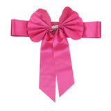 5 Pack | Fuchsia | Reversible Chair Sashes with Buckle | Double Sided Pre-tied Bow Tie Chair Bands | Satin & Faux Leather