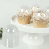 50 Pack Clear Disposable Dome Lids For Baking Cake Cups, 3inch Plastic Cupcake Liner Lids