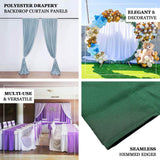 2 Pack Dusty Blue Polyester Event Curtain Drapes, 10ftx8ft Backdrop Event Panels With Rod Pockets