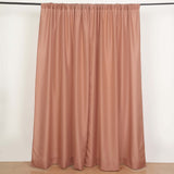 2 Pack Terracotta (Rust) Polyester Event Curtain Drapes, 10ftx8ft Backdrop Event Panels