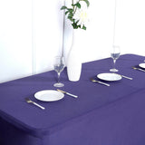 Purple Stretch Spandex Rectangle Tablecloth 8ft Wrinkle Free Fitted Table Cover