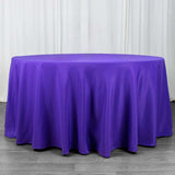 120inch Purple 200 GSM Seamless Premium Polyester Round Tablecloth