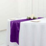 12inch x 108inch Purple Premium Sheen Finish Velvet Table Runner, Reusable Runner