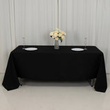 72"x120" Fire Retardant Black Tablecloth Premium Polyester Rectangular Table Cover