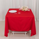 70" Red Premium Scuba Wrinkle Free Square Tablecloth, Scuba Polyester Tablecloth