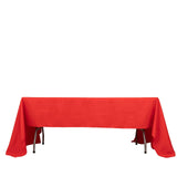 60"x126" Red Premium Polyester Rectangular Tablecloth - 220GSM