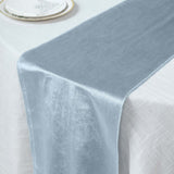 12Inch x 108Inch | Dusty Blue | Premium Velvet Table Runner