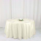 132inch Ivory Accordion Crinkle Taffeta Seamless Round Tablecloth