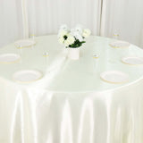 132inch Ivory Seamless Satin Round Tablecloth