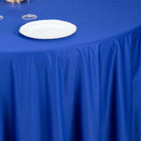 120inch Royal Blue Premium Scuba Wrinkle Free Round Tablecloth, Scuba Polyester Tablecloth