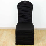 Black Rouge Stretch Spandex Fitted Banquet Slip On Chair Cover