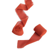 2 Pack 6yds Terracotta (Rust) Silk-Like Chiffon Ribbon Roll