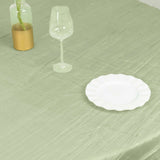 72x72inch Sage Green Accordion Crinkle Taffeta Table Overlay, Square Tablecloth Topper