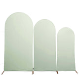 Set of 3 | Matte Sage Green Spandex Fitted Chiara Backdrop Stand Cover For Round Top