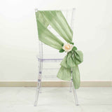 5 Pack | Sage Green Accordion Crinkle Taffeta Chair Sashes