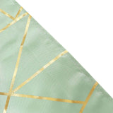 54"x54" Sage Green Polyester Square Tablecloth With Gold Foil Geometric Pattern